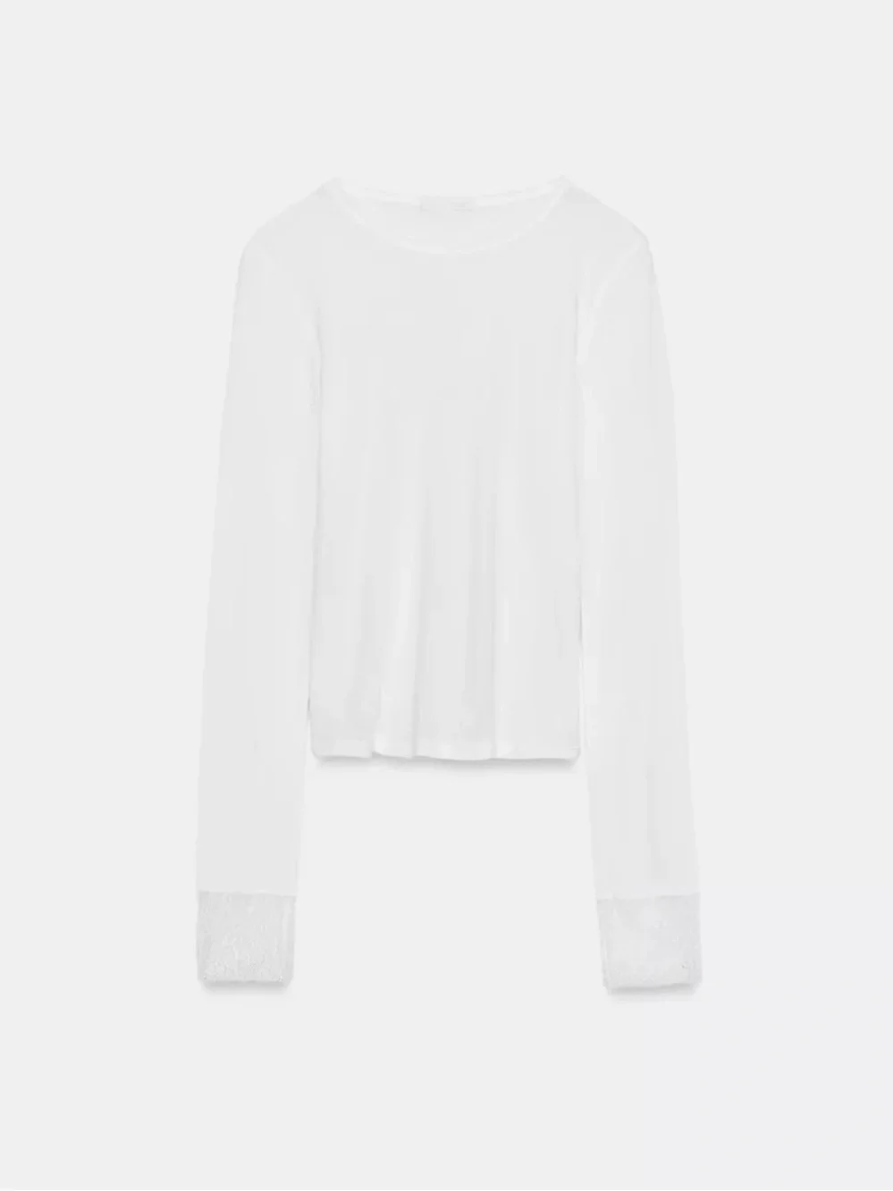 NWT ZARA SHEER LACE CUFF TOP